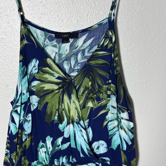 EM Women Blue /Green Summer floral romper size S - Picture 3 of 7